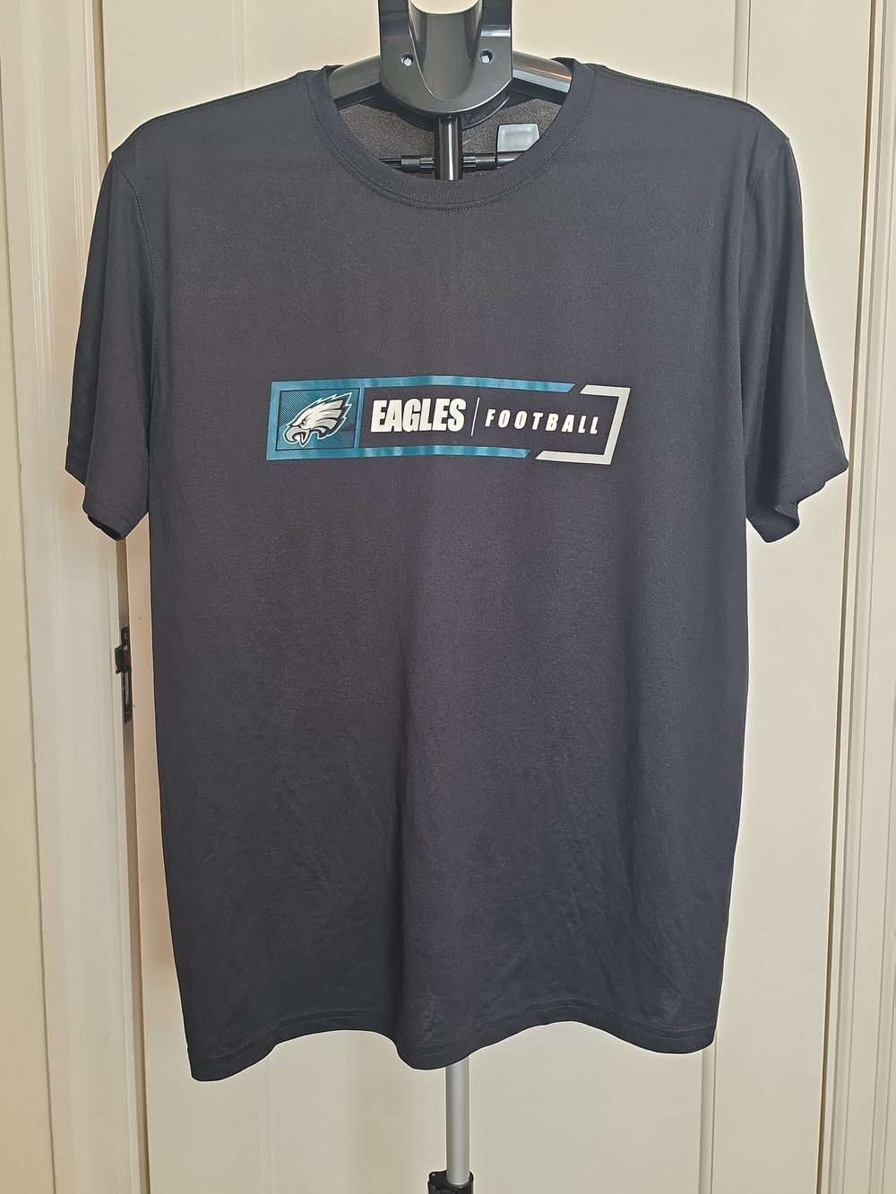 Nike Philadelphia Eagles Football Shirt Mens Large L Black Swoosh Graphic Tee